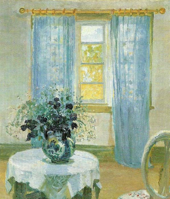 Anna Ancher interior med klematis oil painting picture